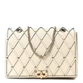 Smooth Calfskin Quilted Beehive Shoulder Bag Light Ivory