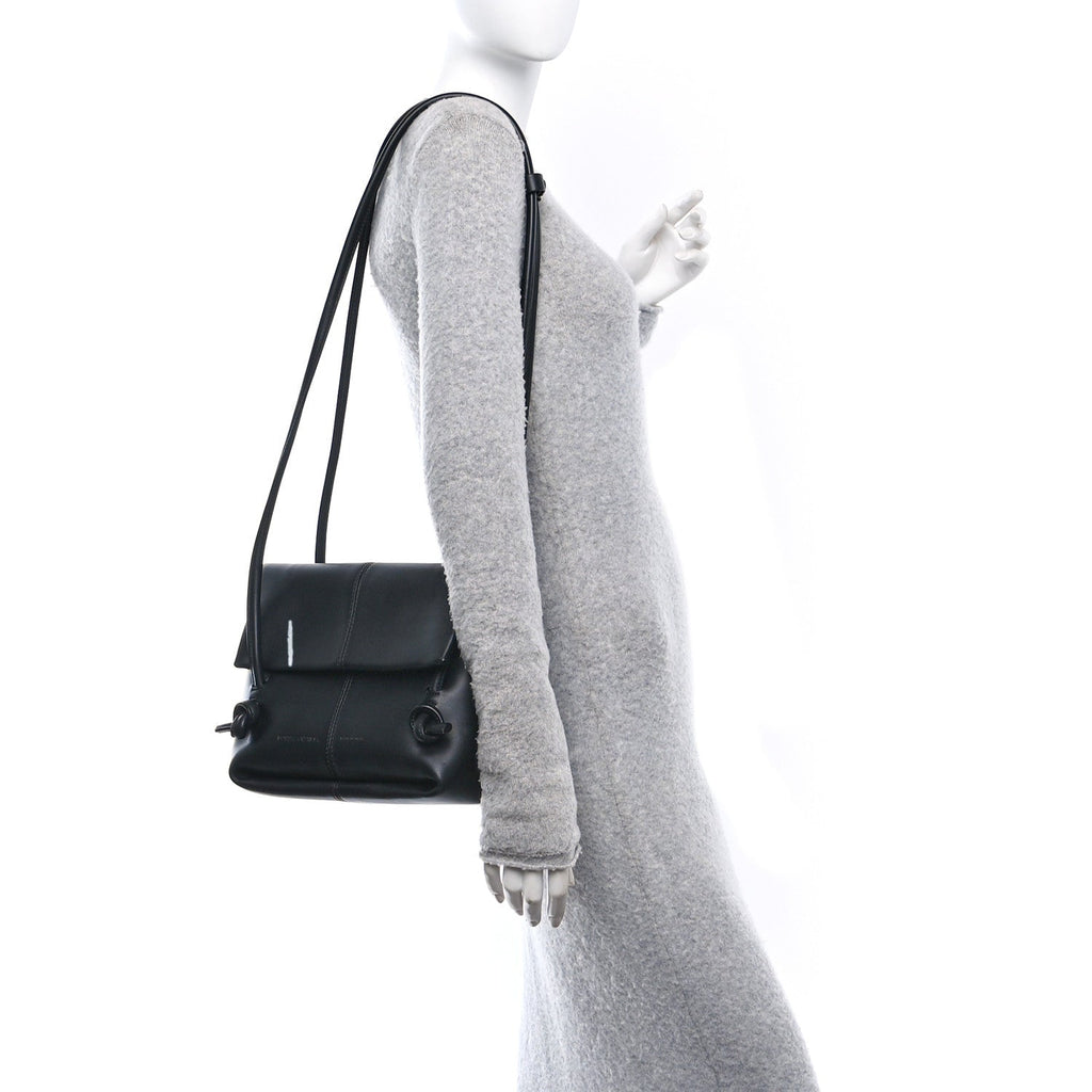 Calfskin Small Falcon Shoulder Bag Black