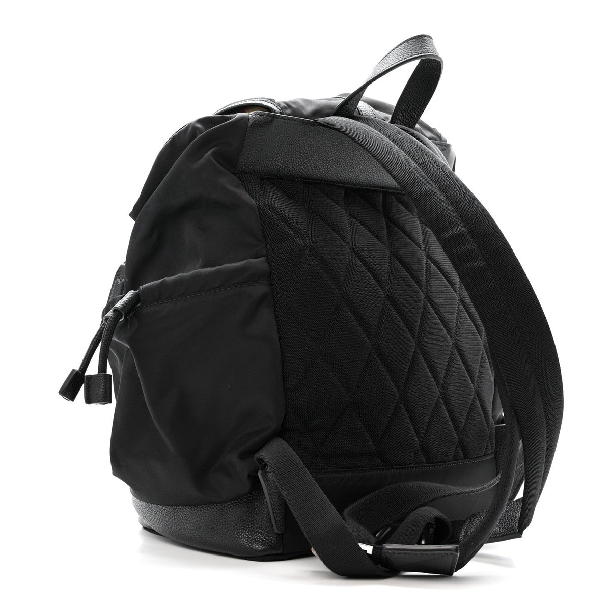 Nylon Grained Calfskin Watson Diaper Bag Black