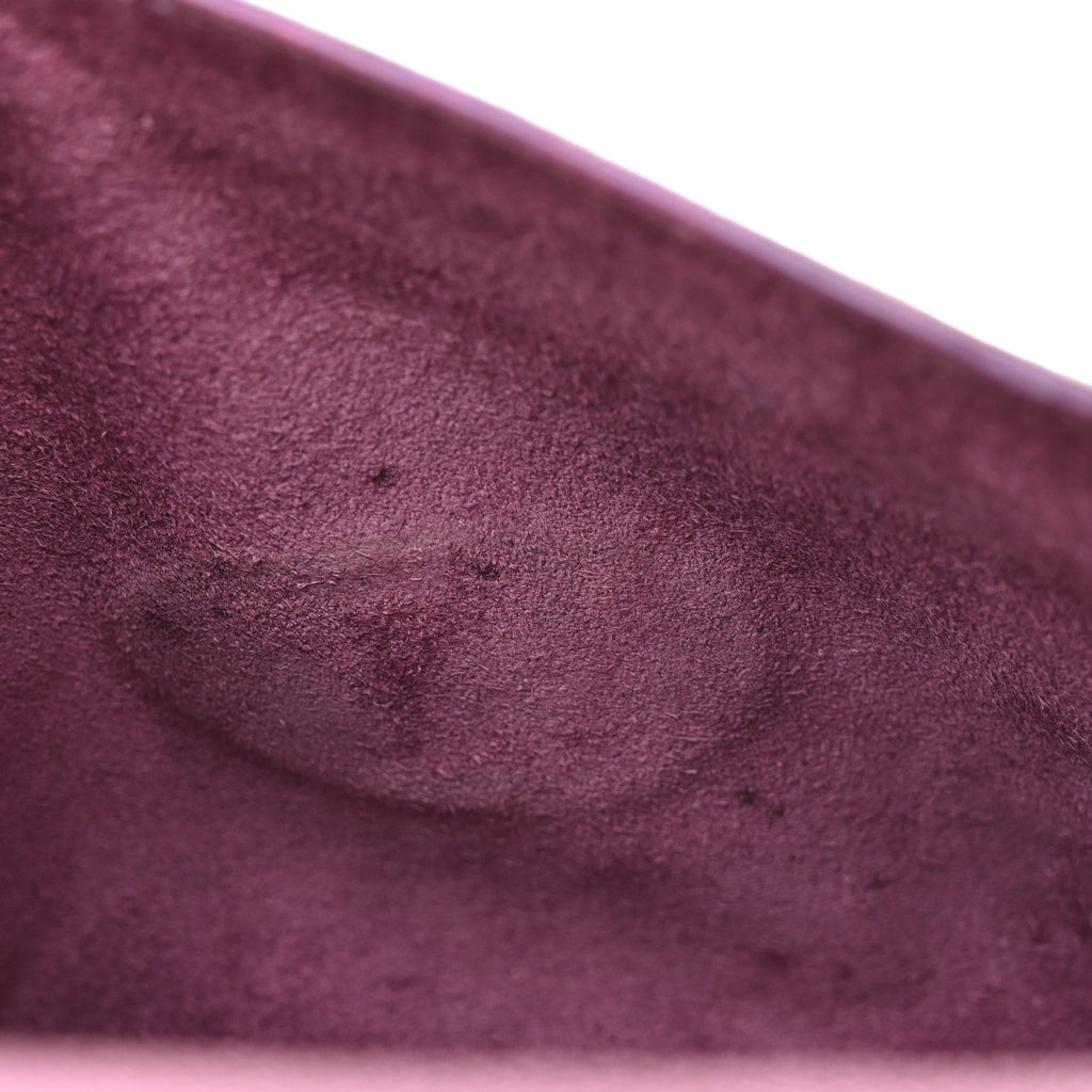 Small Classic Grain Calfskin Small Lily Flap Heather