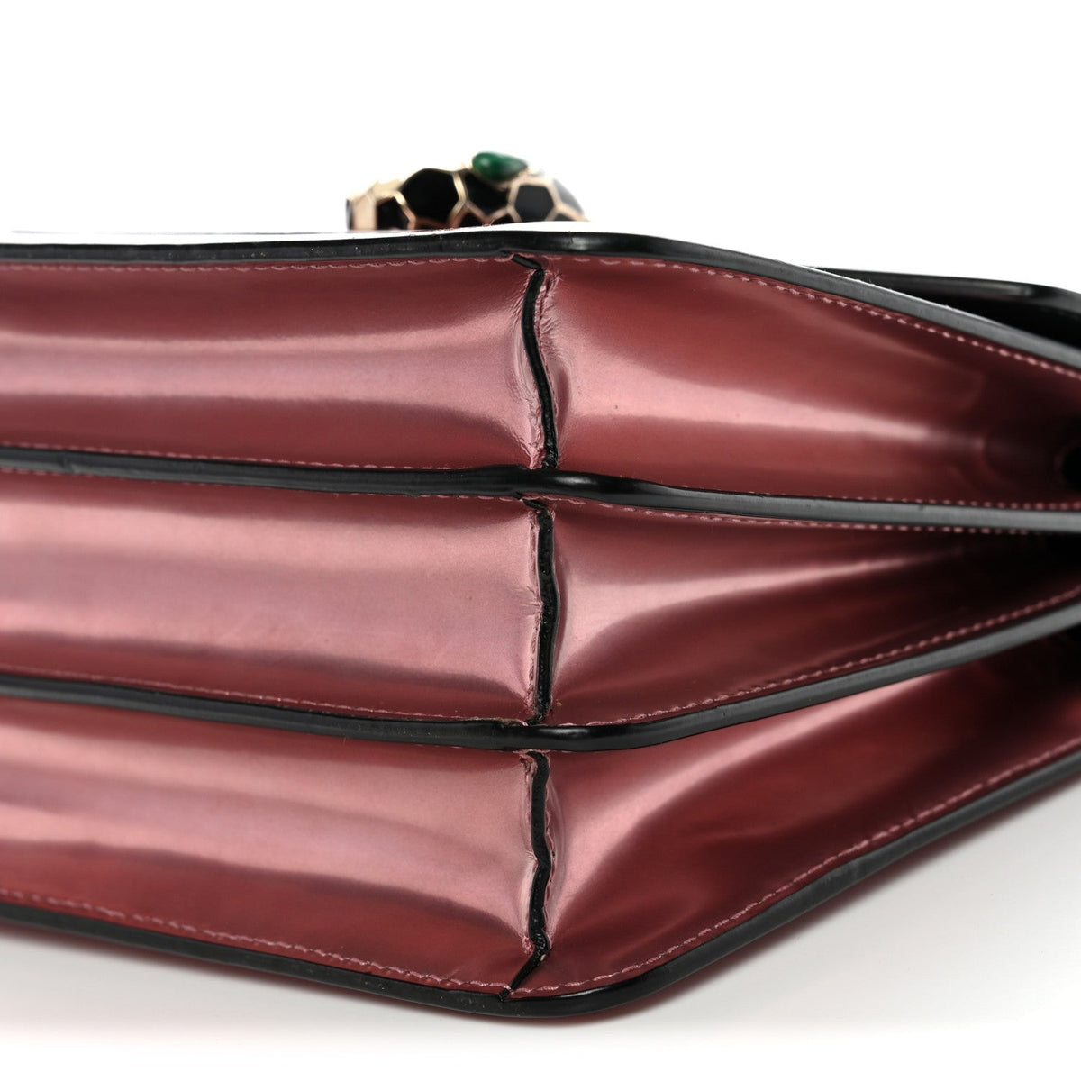 Metallic Calfskin Serpenti Forever Top Handle Rose Quartz
