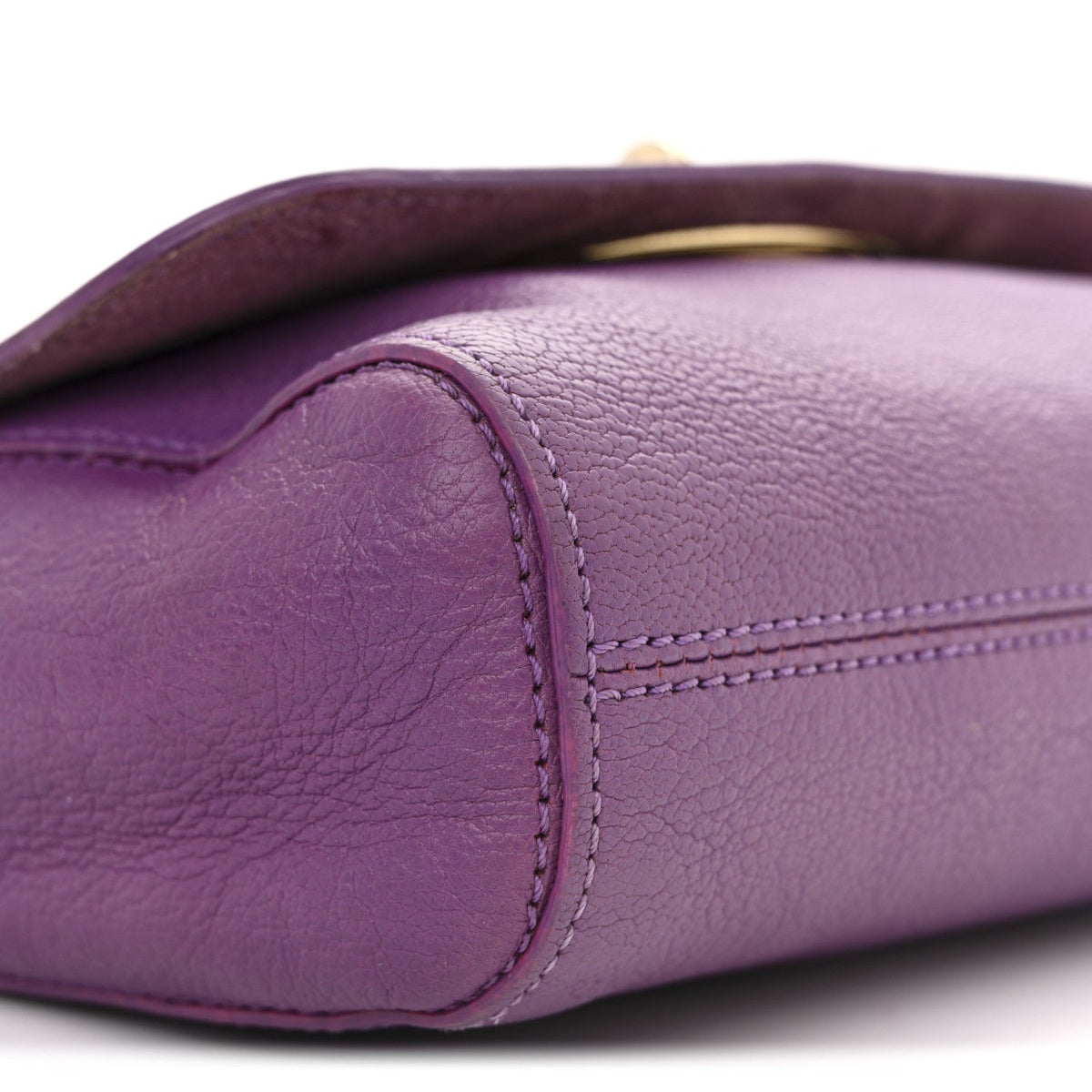 Small Classic Grain Calfskin Small Lily Flap Heather