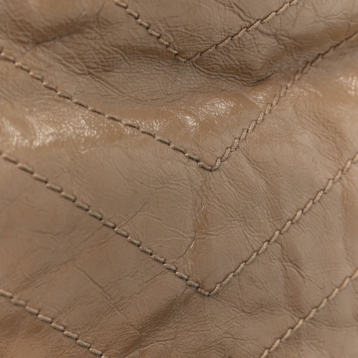 Crinkled Calfskin Matelasse Monogram Medium Niki Chain Satchel Light Taupe