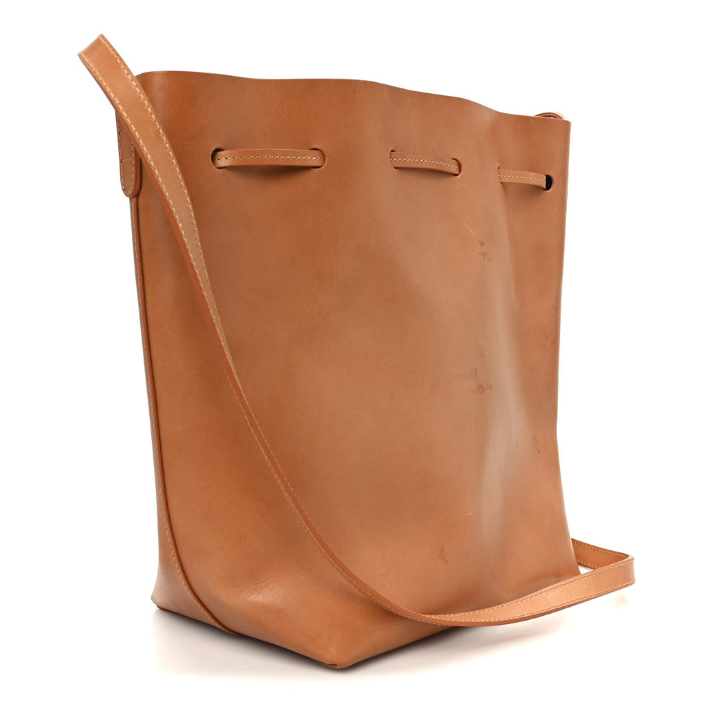 Vegetable Tanned Calfskin Bucket Bag Cammello Royal