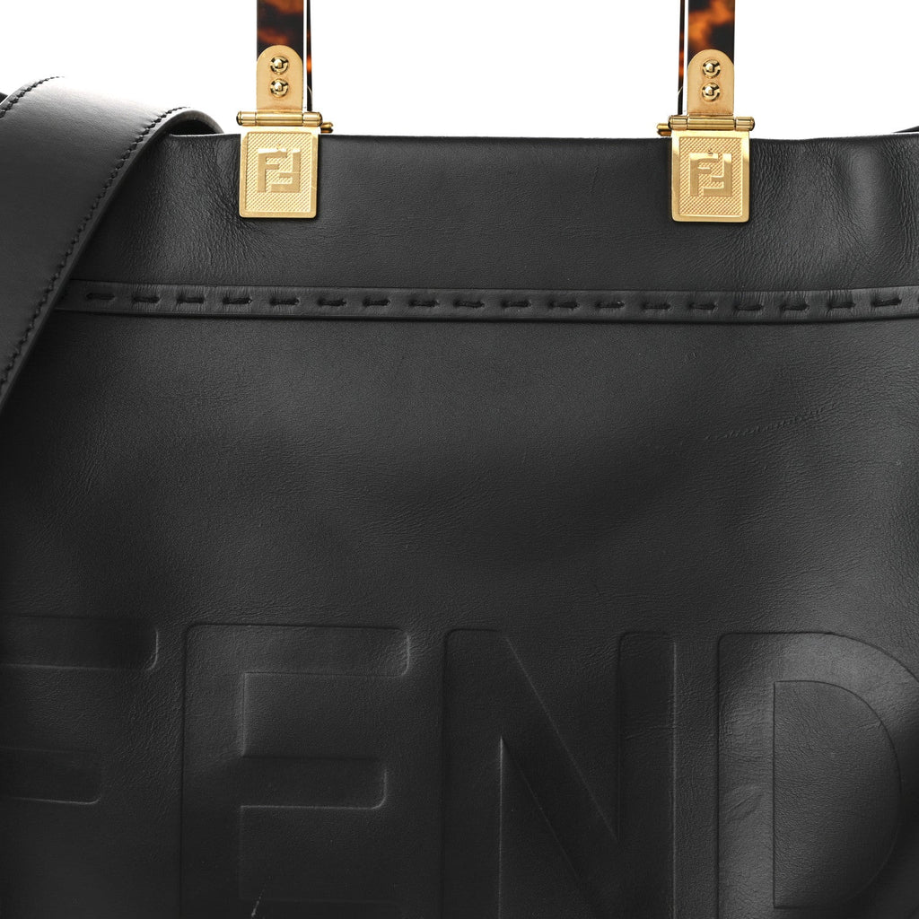 Vitello King Plexiglass Medium Fendi Sunshine Shopper Black
