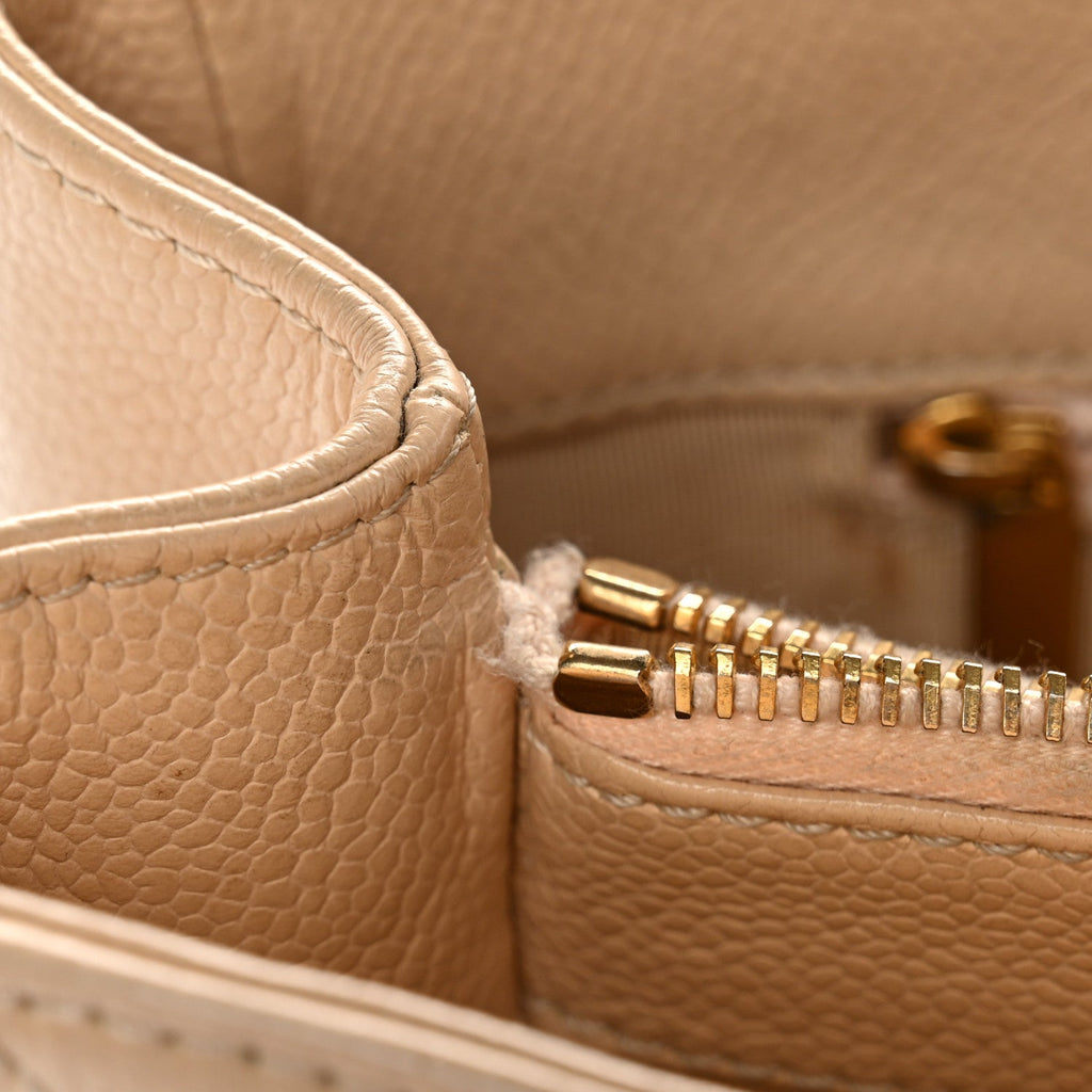 Caviar Quilted Grand Shopping Tote GST Beige