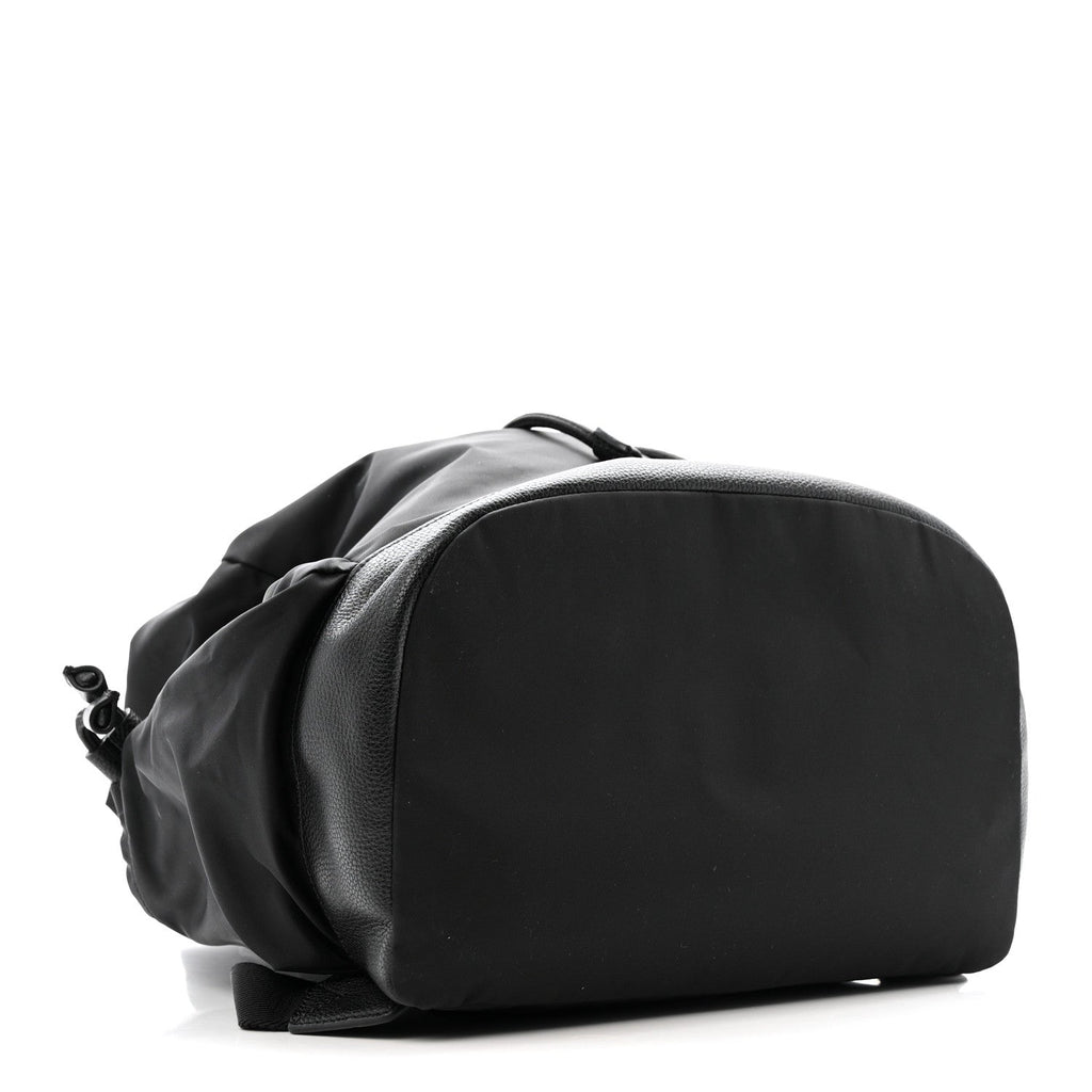 Nylon Grained Calfskin Watson Diaper Bag Black