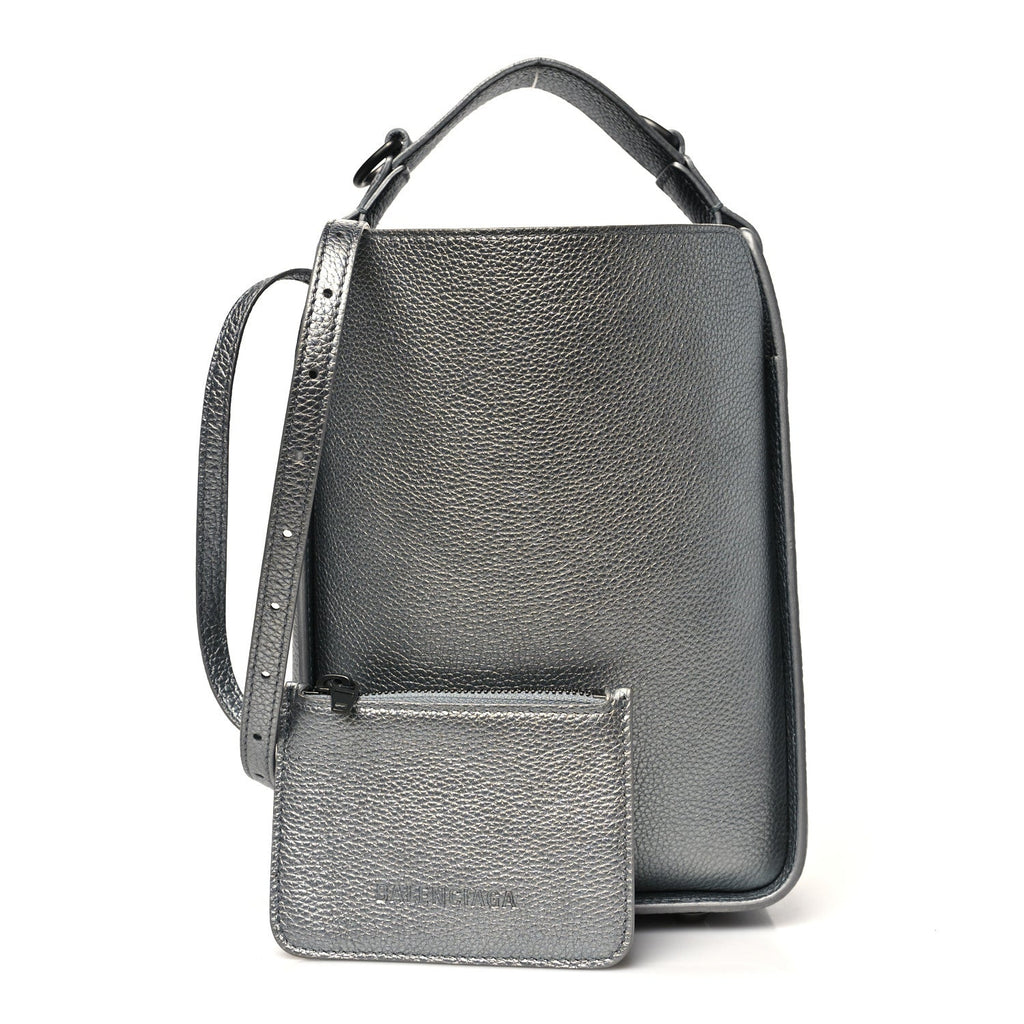 Metallic Calfskin XS Tool 2.0 North-South Tote Silver