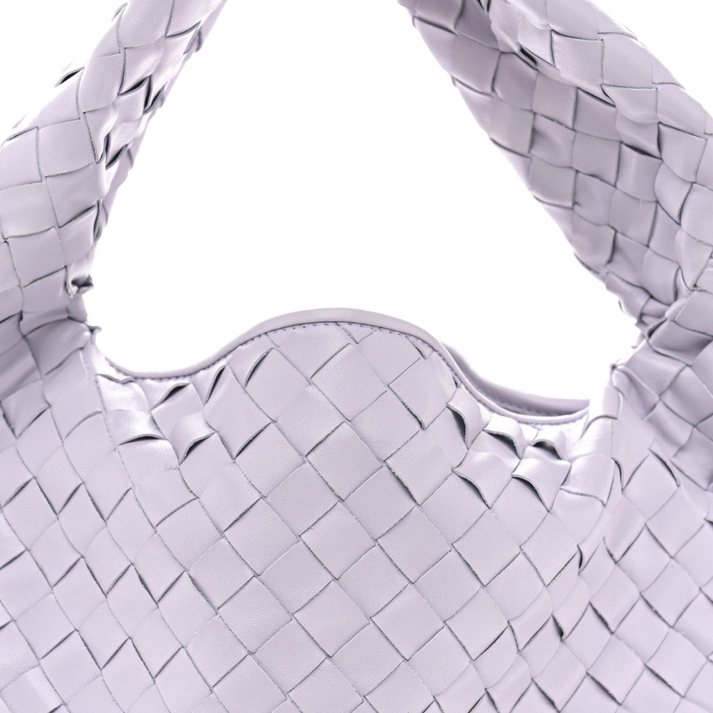 Calfskin Intrecciato Small Hop Oyster Lilac