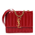 Patent Calfskin Matelasse Vicky Chain Wallet Rouge Eros