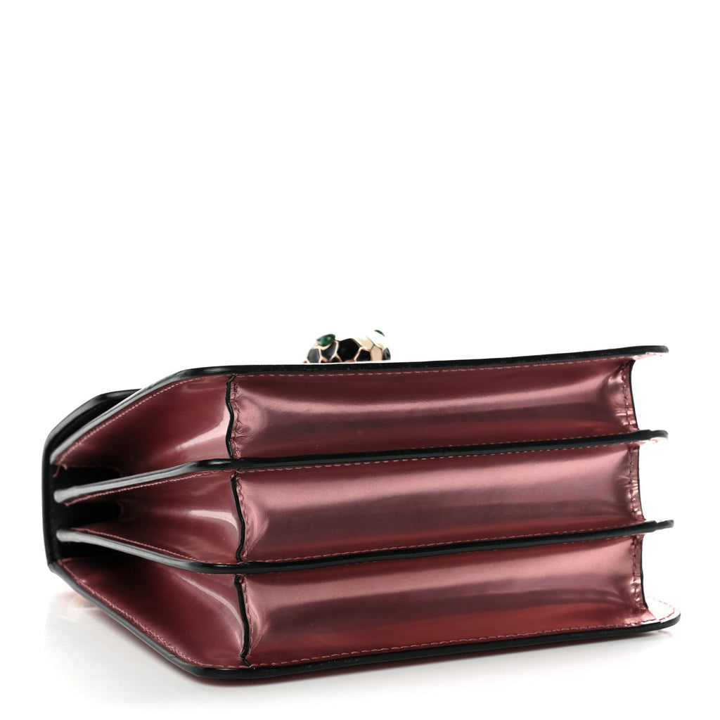 Metallic Calfskin Serpenti Forever Top Handle Rose Quartz