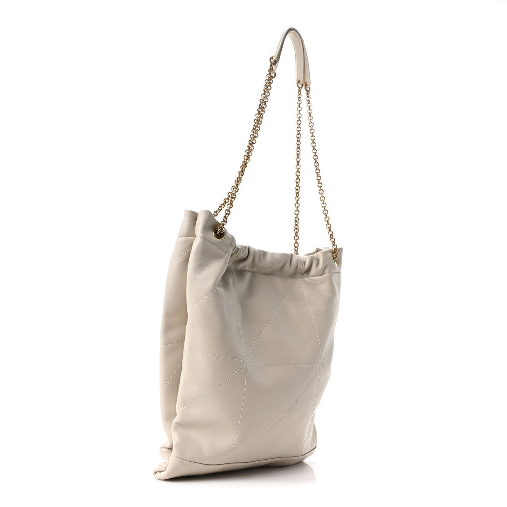 Lambskin Matelasse Monogram Large Jamie 4.3 Pochon Crema Soft