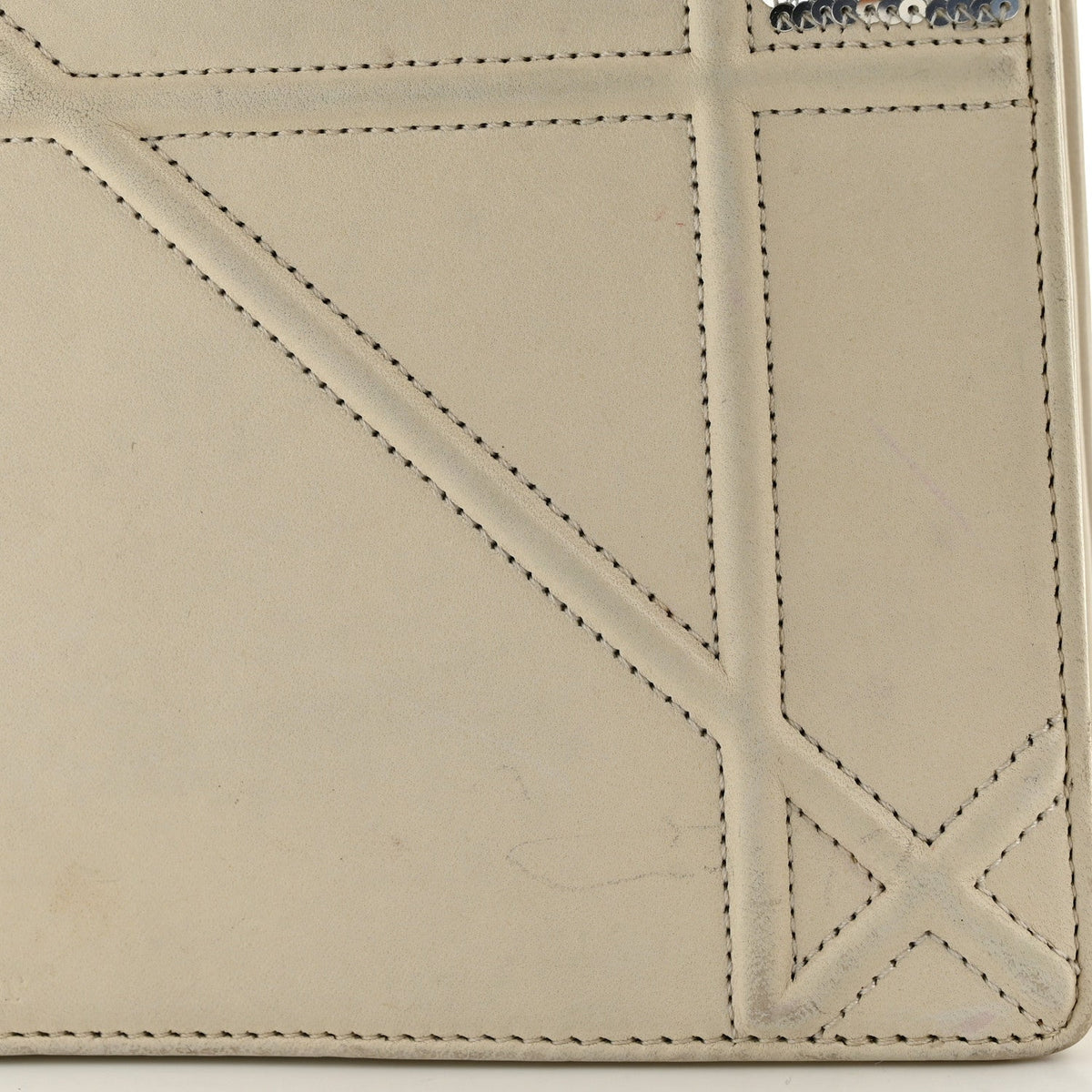 Lambskin Sequin Medium Diorama Flap Bag White