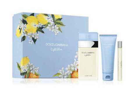 Dolce  & Gabbana Light Blue Women Set 3.4oz EDT & 1.7oz Body Lotion & .34oz EDT