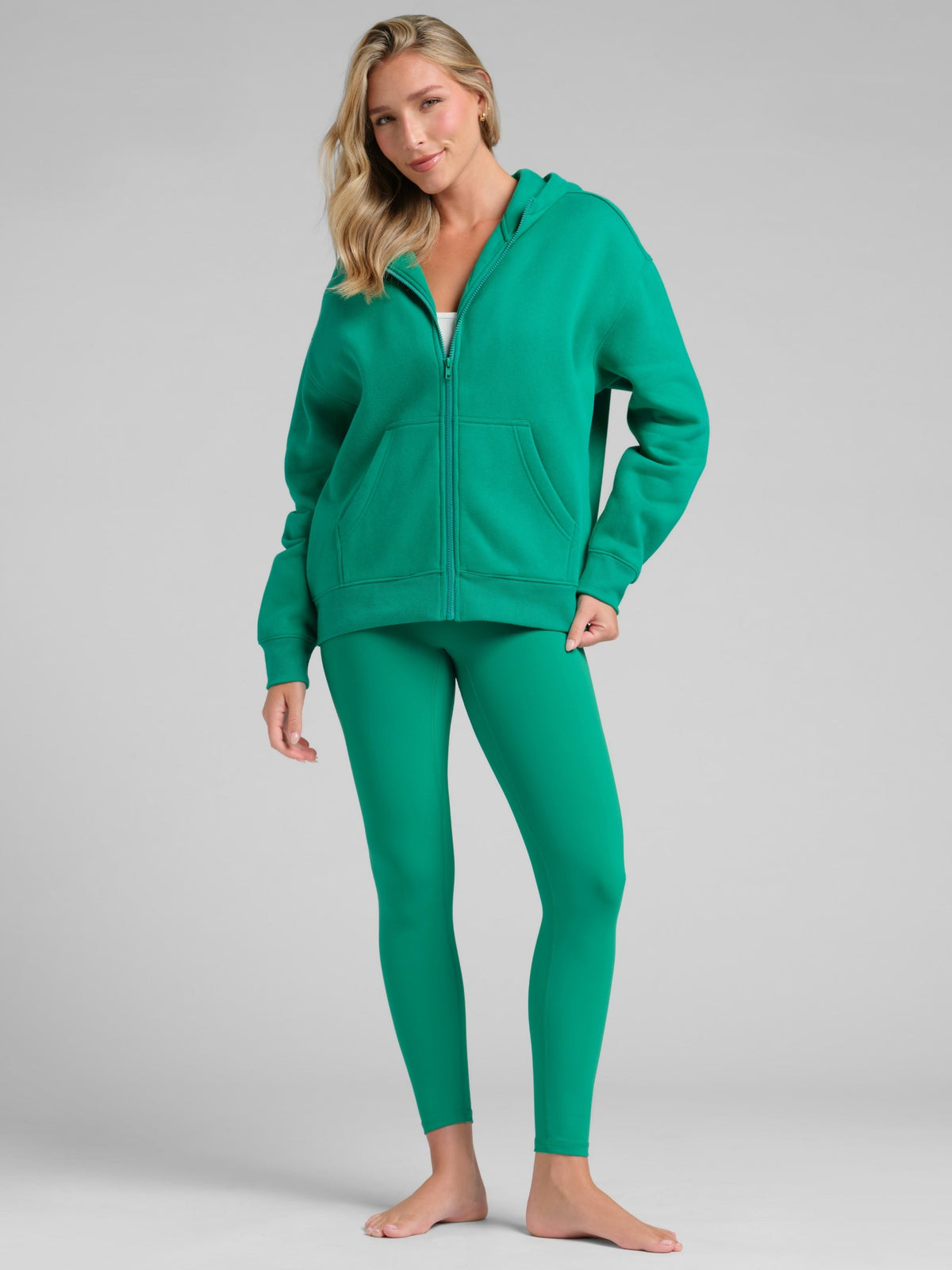 Basic Crop Zip Hoodie