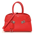 Natural Grain Calfskin Medium Hug Bag Flame Red