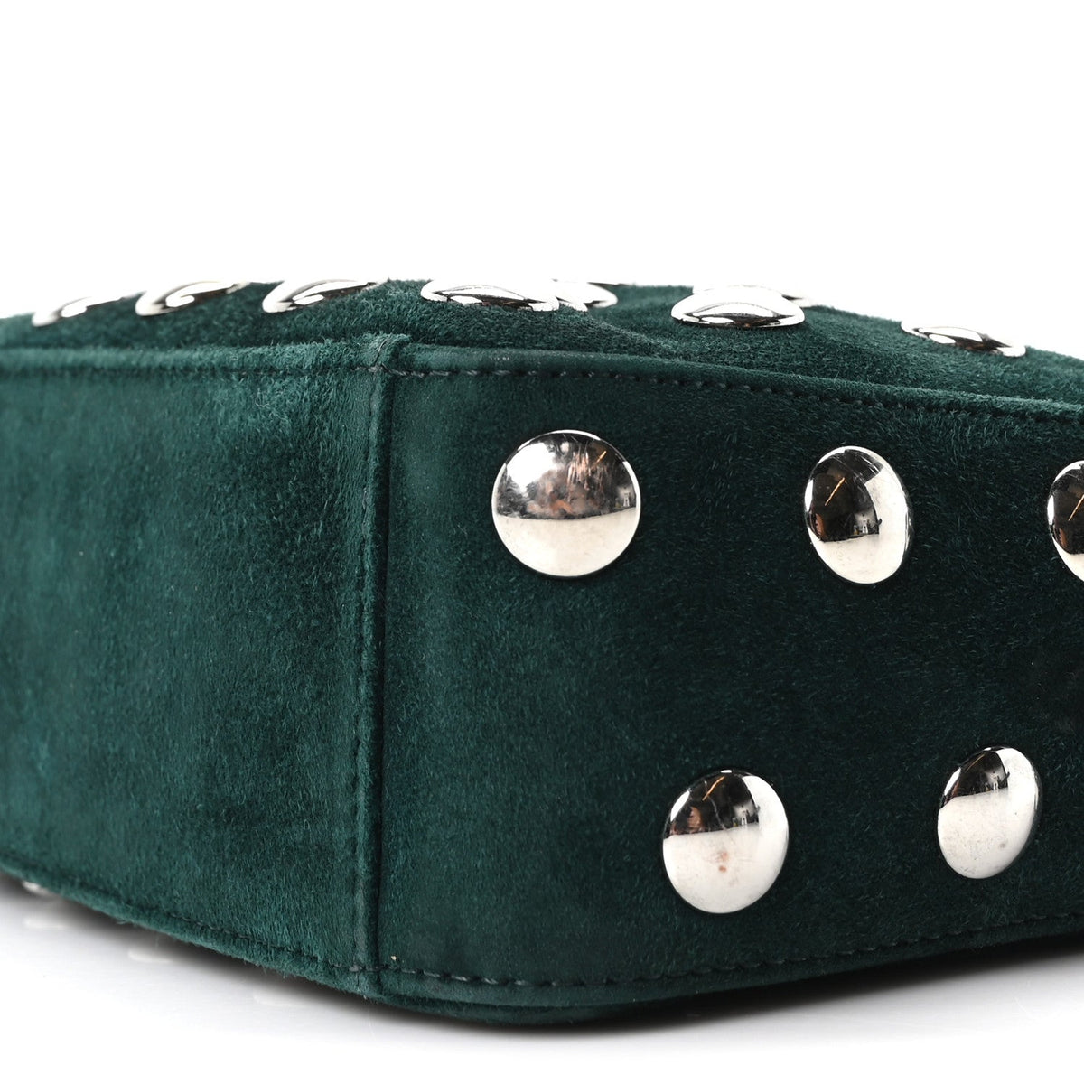 Suede Studded Small Elena English Green