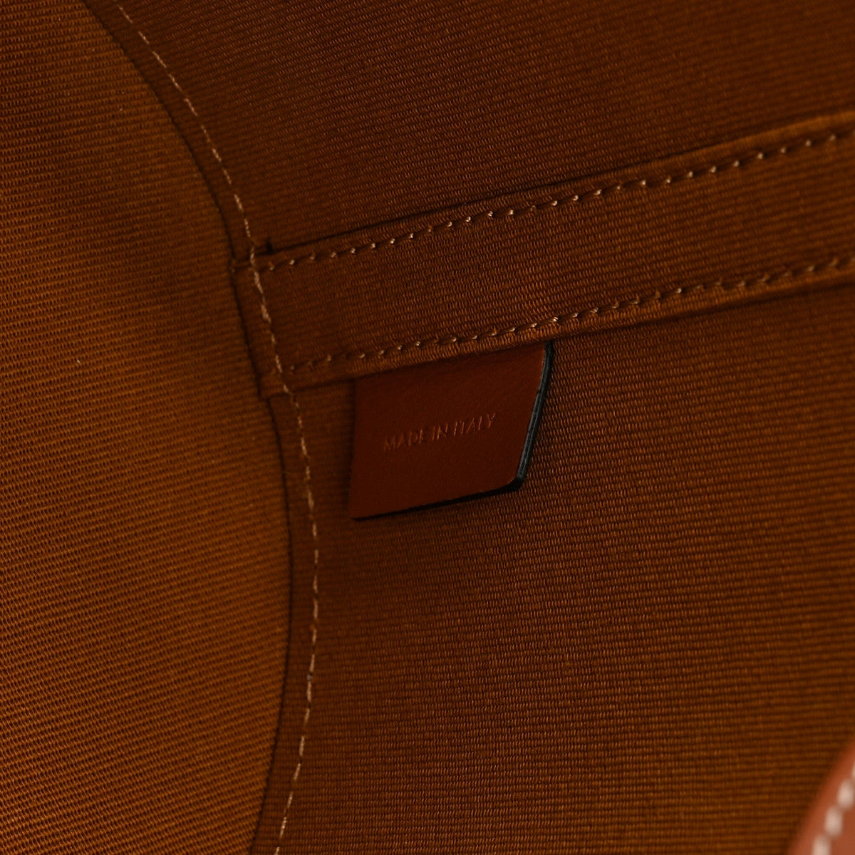 Calfskin Triomphe Canvas Medium Tambour Bag Tan