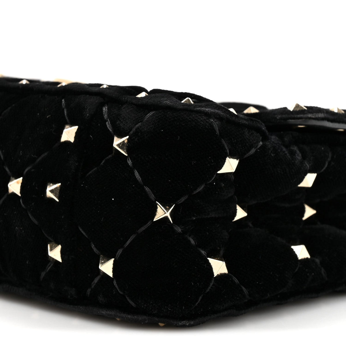 Velvet Small Rockstud Spike Shoulder Bag Black