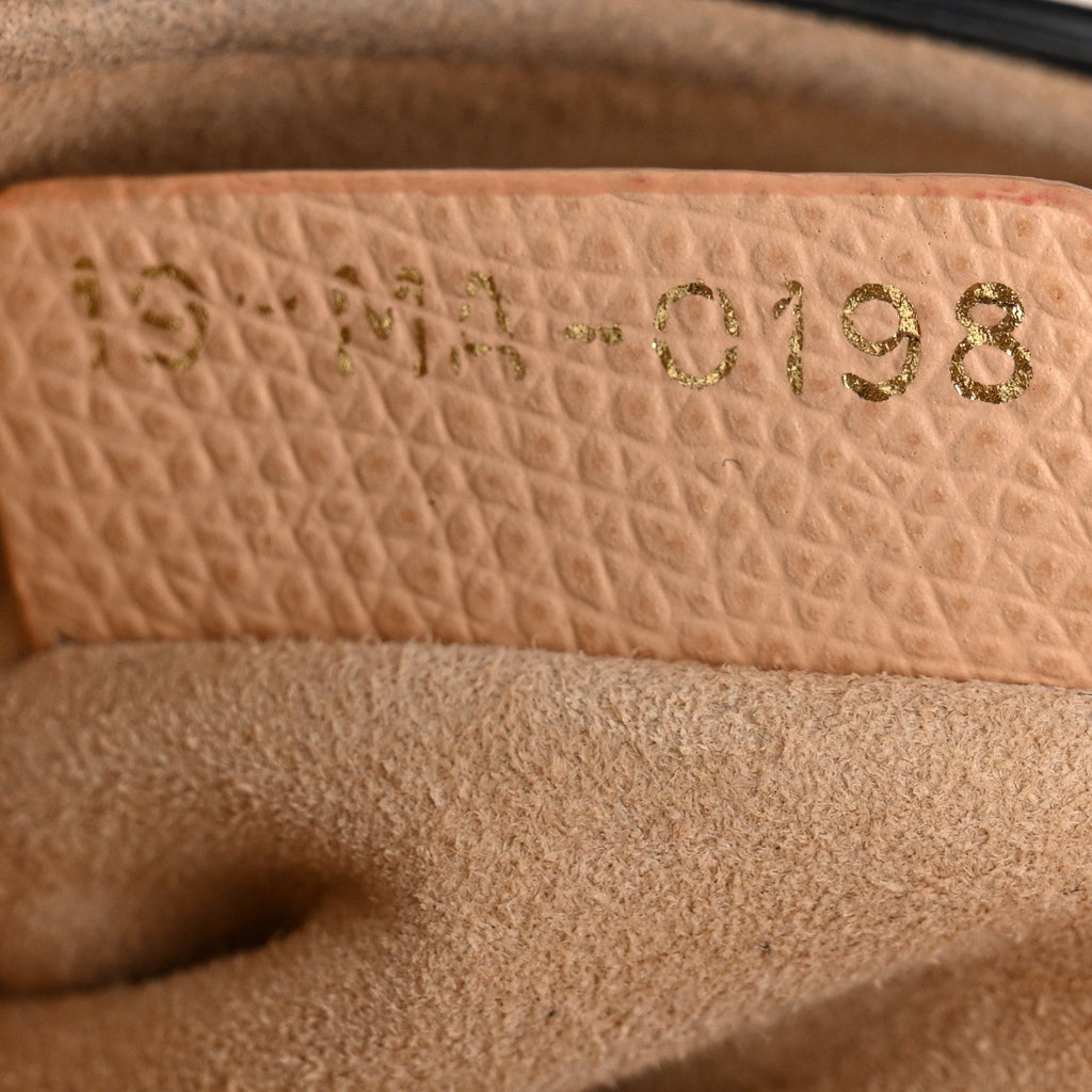Grained Calfskin Mini Saddle Bag Beige