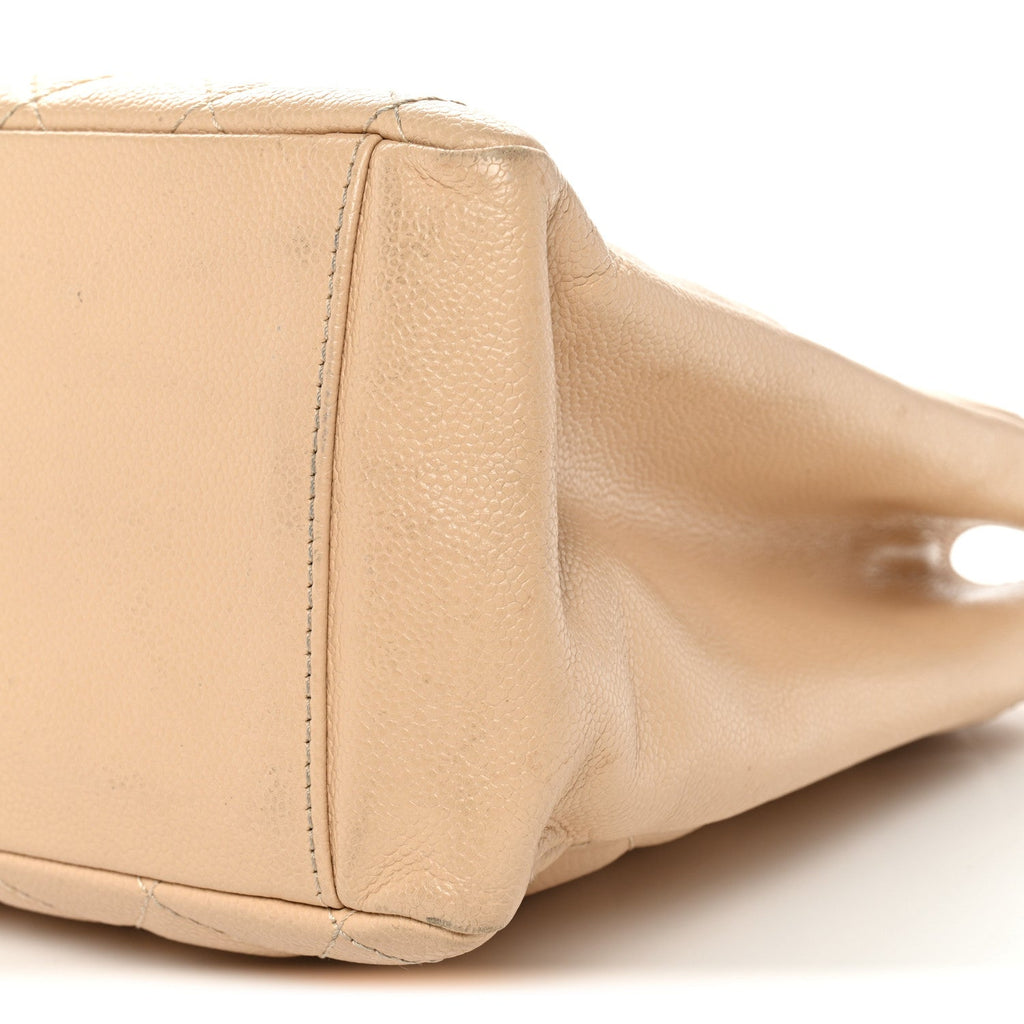 Caviar Quilted Grand Shopping Tote GST Beige