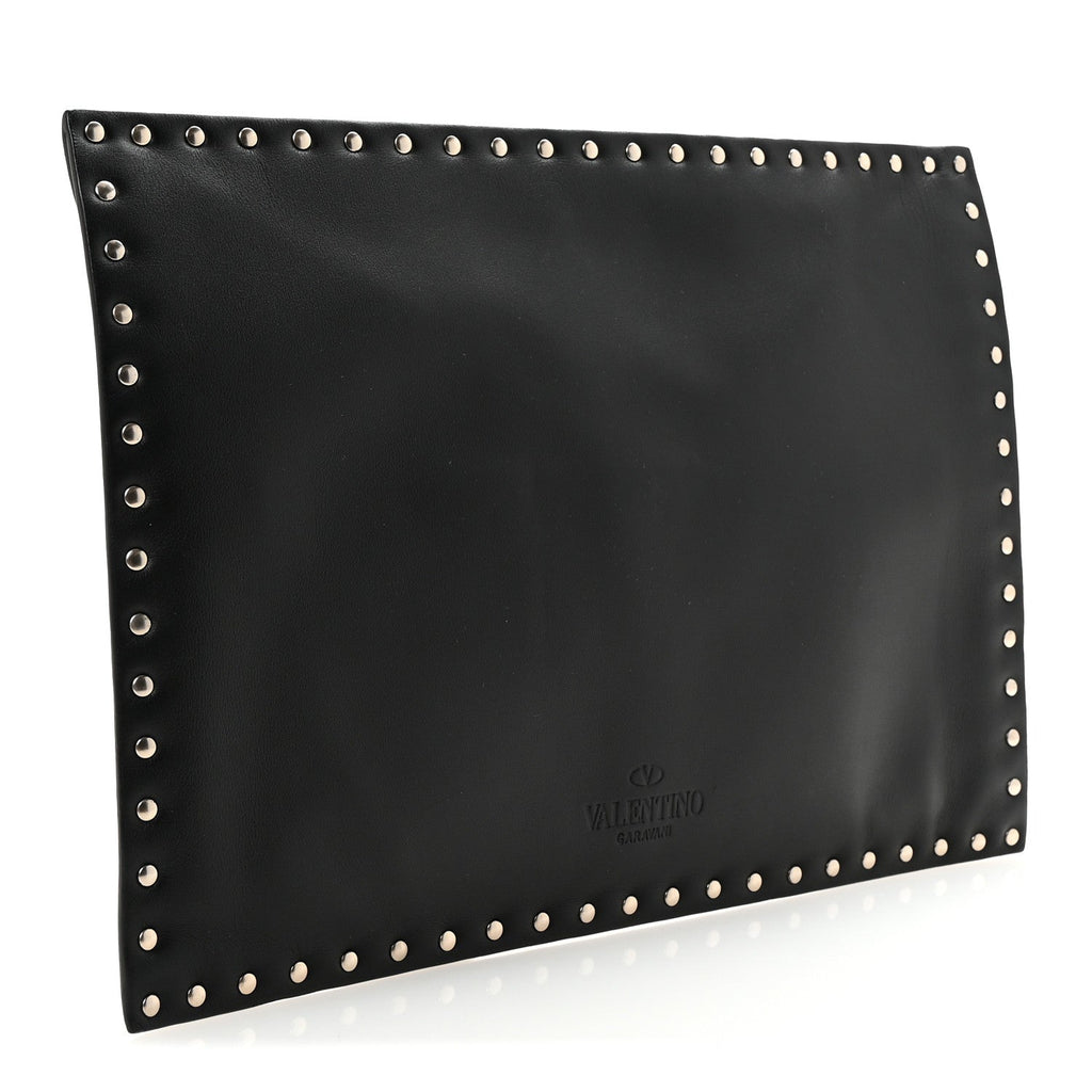 Vitello Untitled Rockstud Envelope Clutch Black