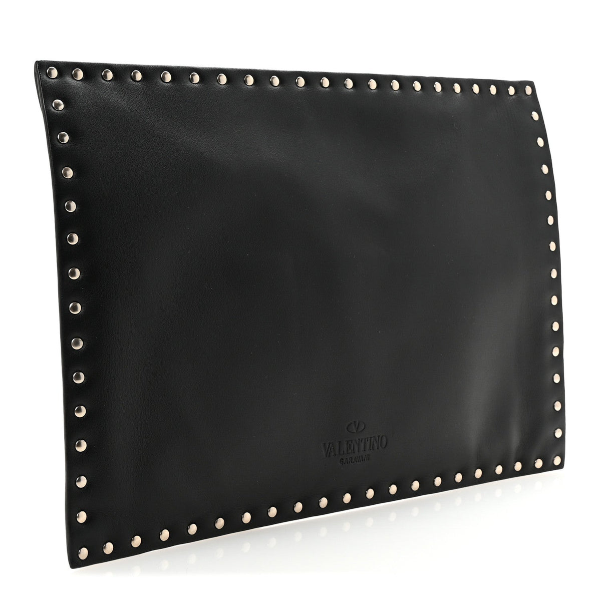 Vitello Untitled Rockstud Envelope Clutch Black