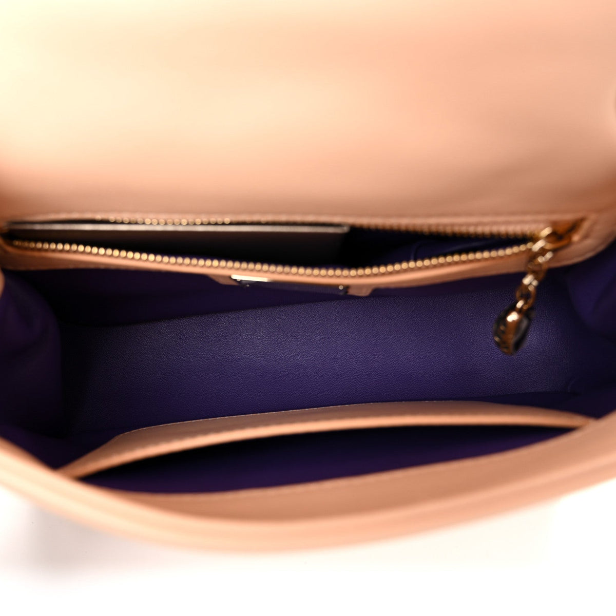 Calfskin Matelasse Small Serpenti Cabochon Shoulder Bag Peach
