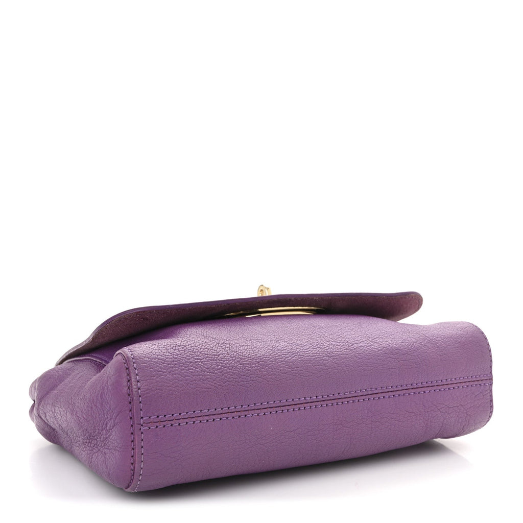Small Classic Grain Calfskin Small Lily Flap Heather