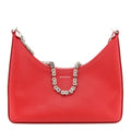 Smooth Calfskin Small Moon Cut Out Shoulder Bag Dark Red