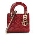 Patent Cannage Mini Lady Dior Red