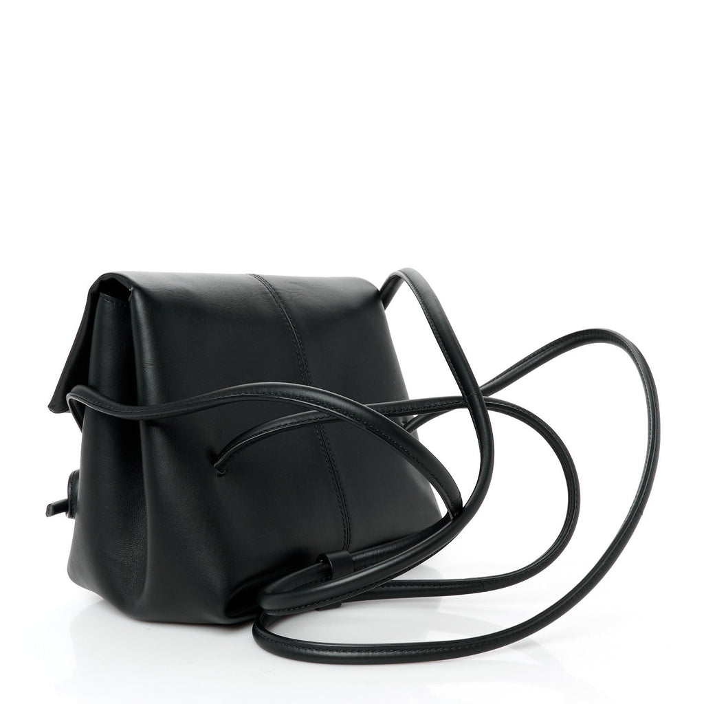 Calfskin Small Falcon Shoulder Bag Black
