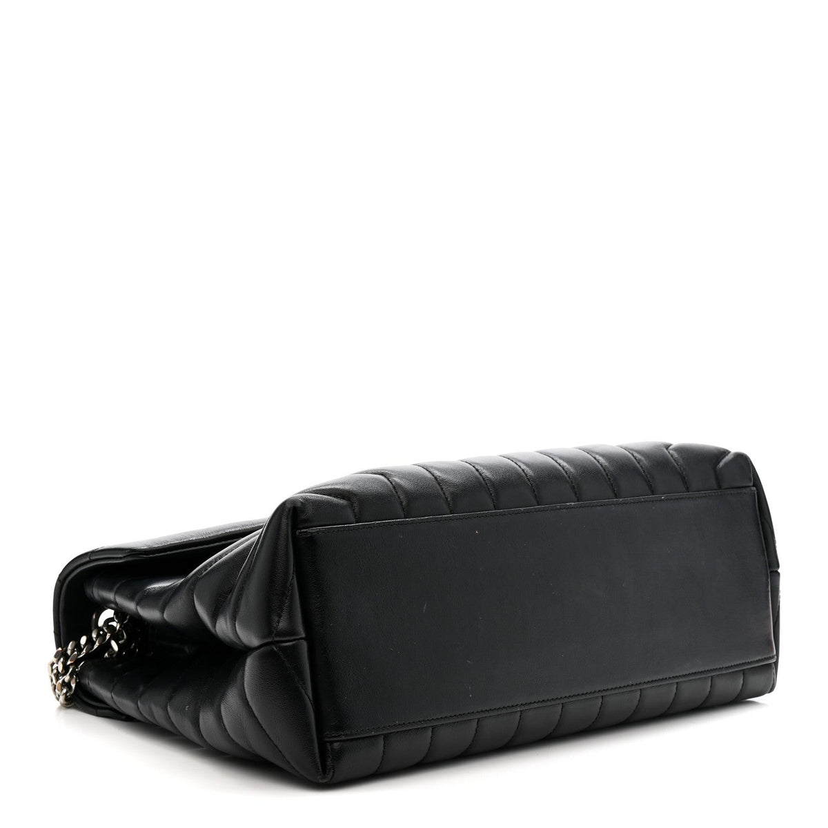 Calfskin Y Quilted Monogram Medium Loulou Chain Satchel Black