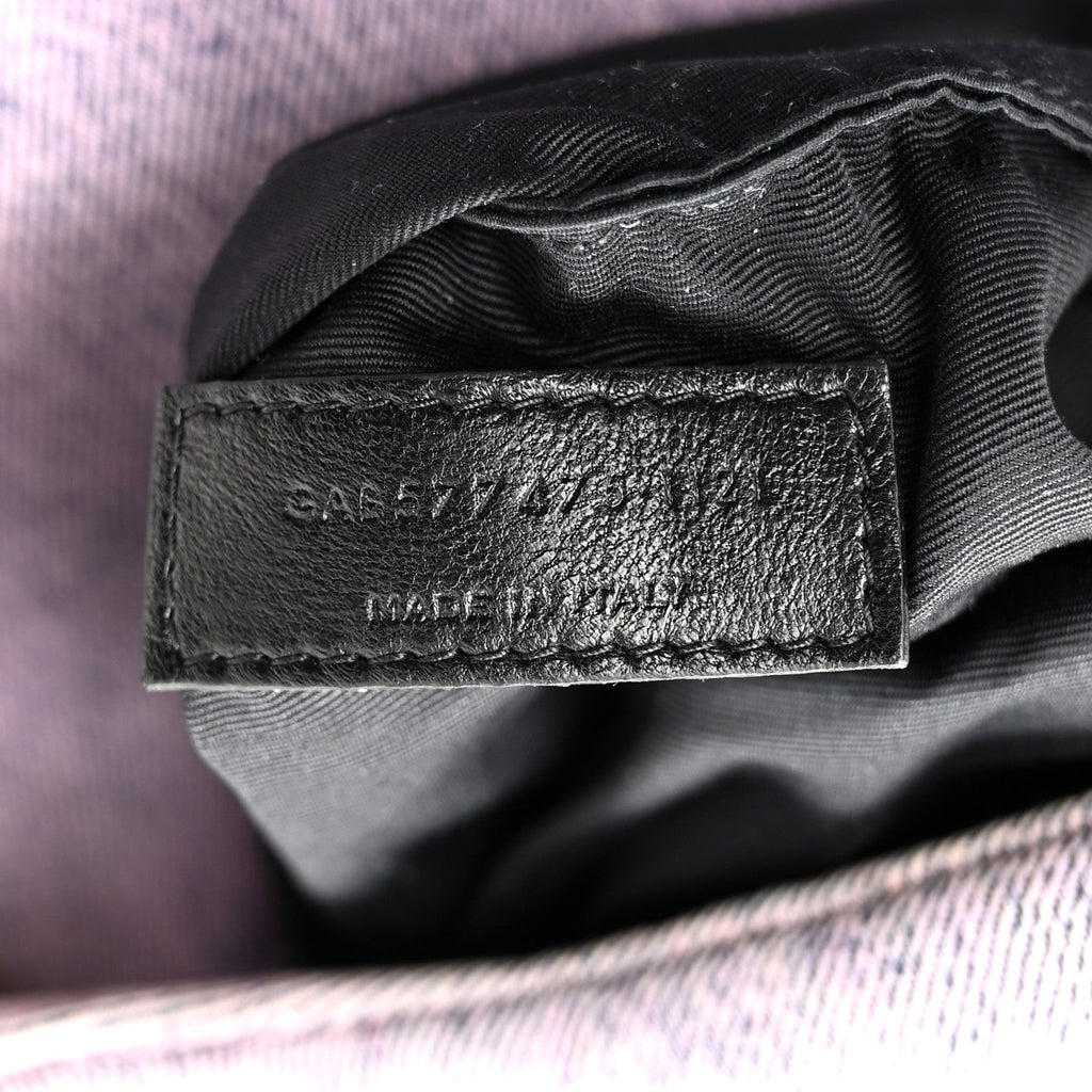 Denim Quilted Medium Loulou Puffer Monogram Chain Satchel Bleached Lilac