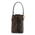 Vitello Liberty F is Fendi Bi-Color FF 1974 Embossed Mini Mon Tresor Bucket Bag Maya Black