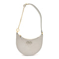 Satin Mini Crystal Vlogo Hobo Bag Silver