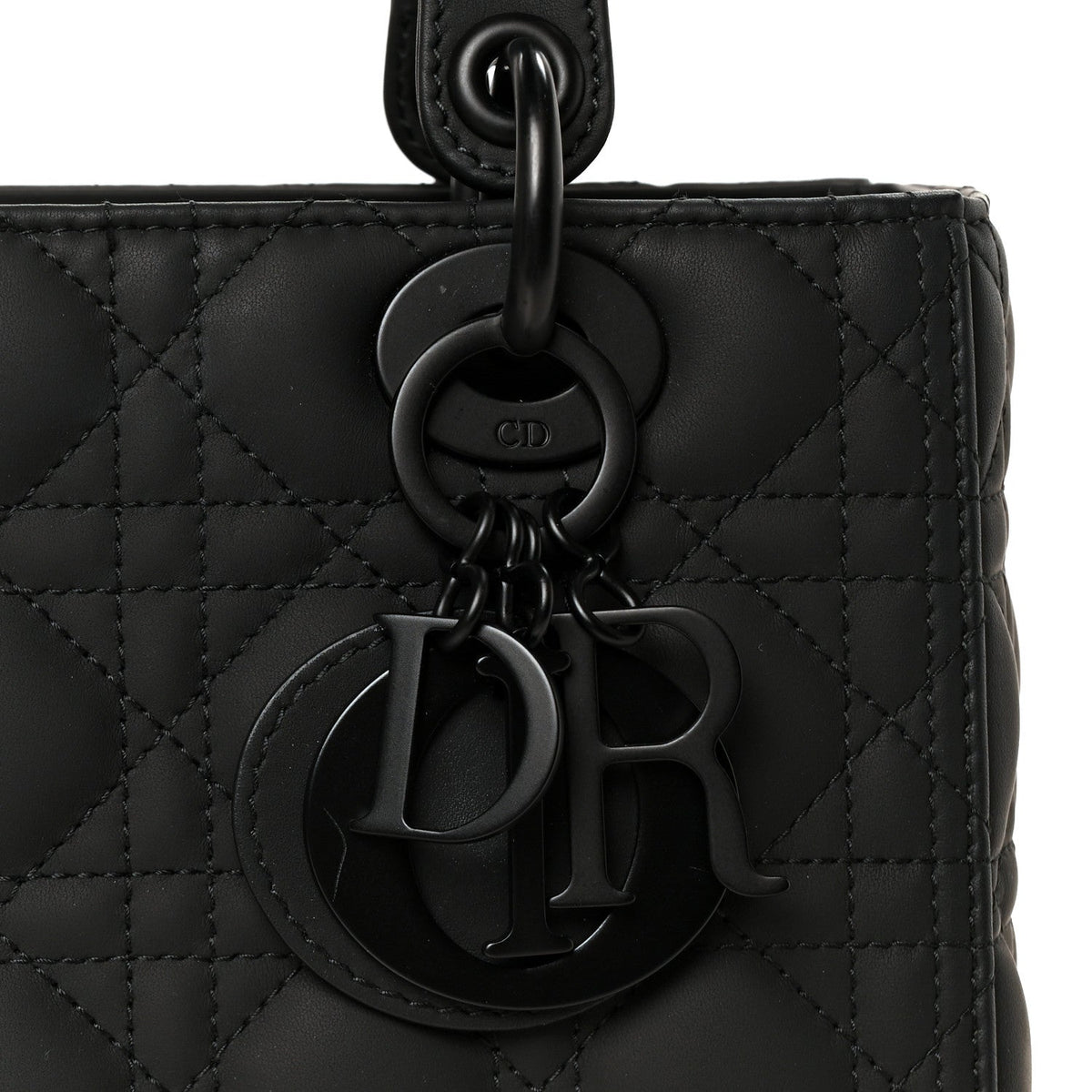 Ultra Matte Calfskin Cannage Medium Lady Dior Black