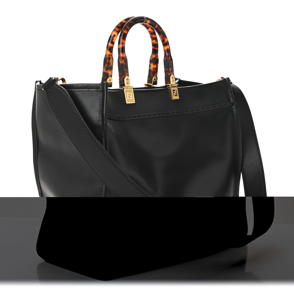 Vitello King Plexiglass Medium Fendi Sunshine Shopper Black