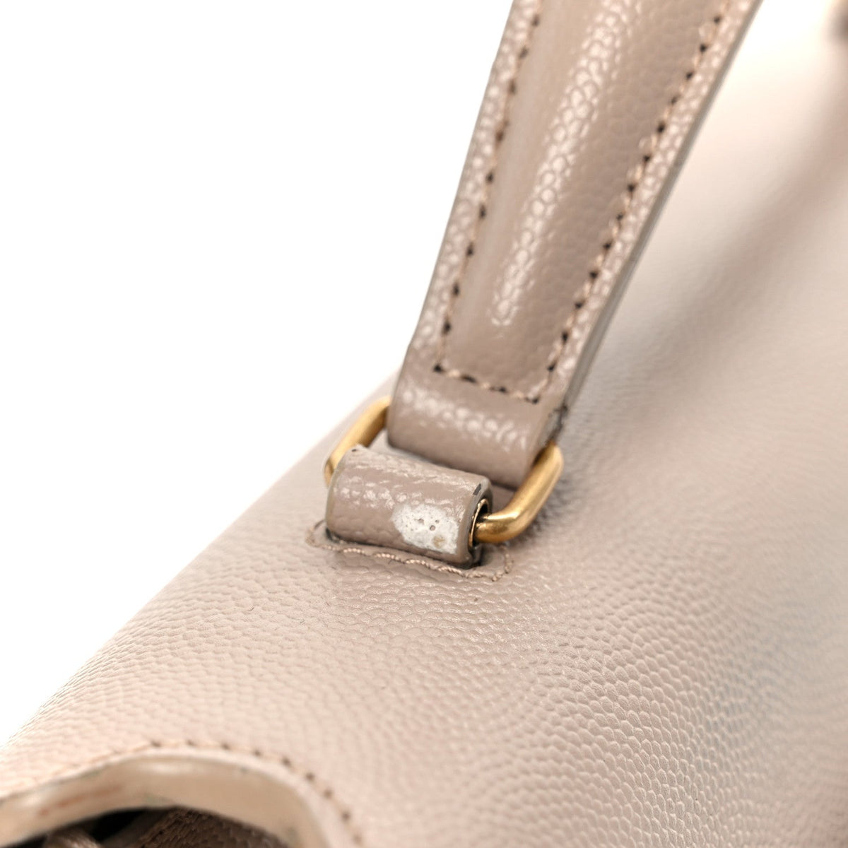 Grain de Poudre Medium Classic Monogram Cassandra Top Handle Dark Beige