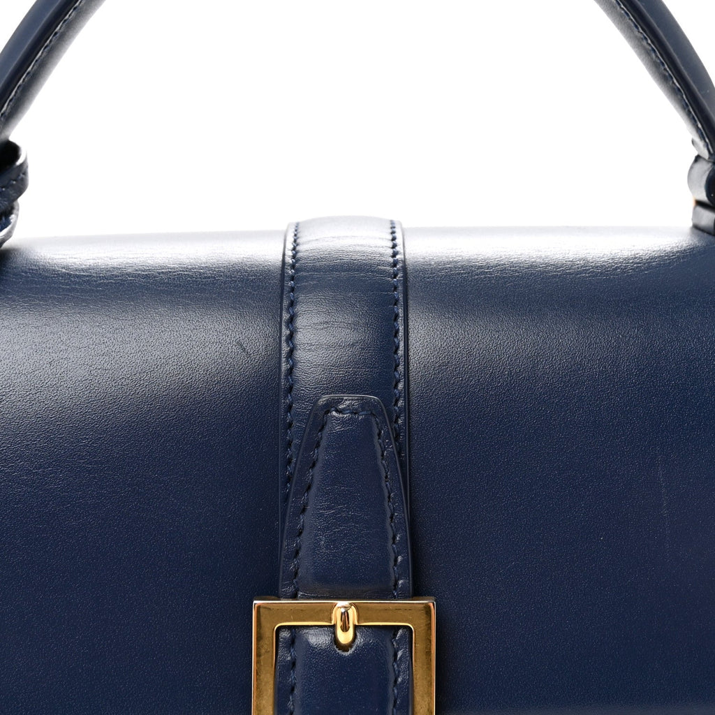 Calfskin Le Fermoir Top Handle Bag Blue