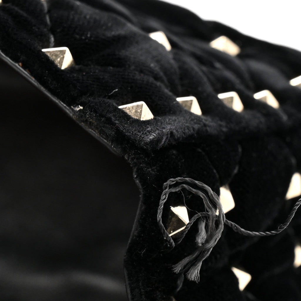 Velvet Small Rockstud Spike Shoulder Bag Black