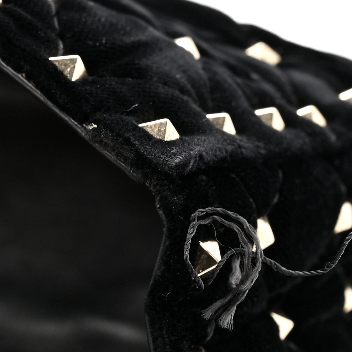 Velvet Small Rockstud Spike Shoulder Bag Black