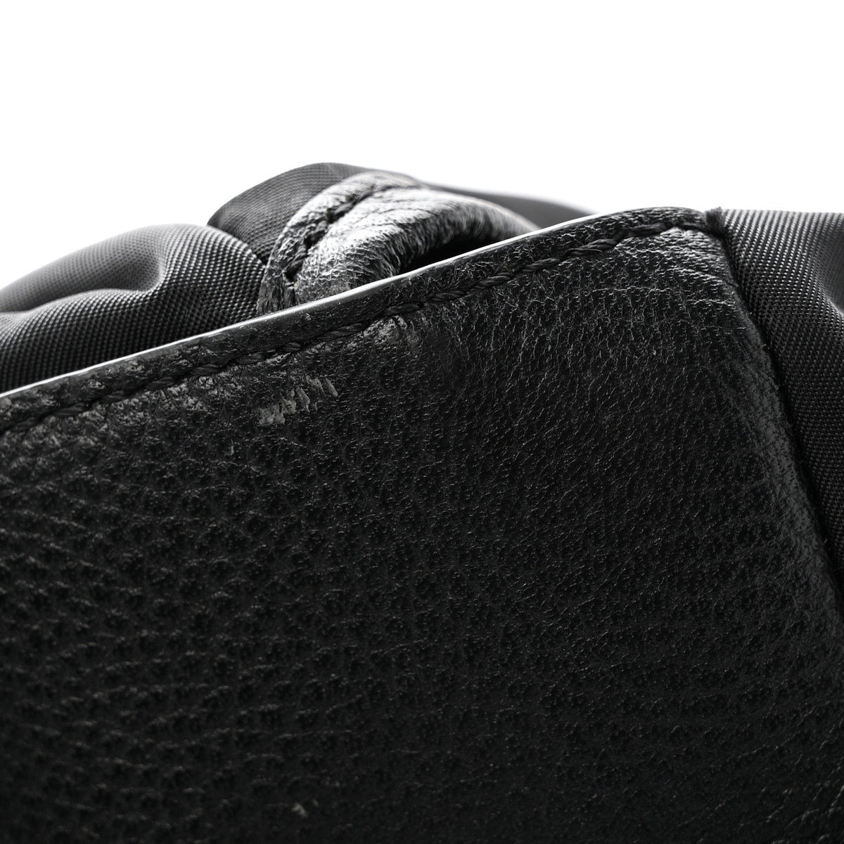 Nylon Grained Calfskin Watson Diaper Bag Black