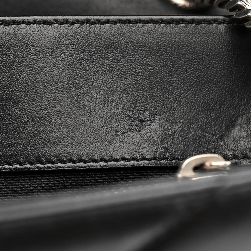Calfskin Y Quilted Monogram Medium Loulou Chain Satchel Black