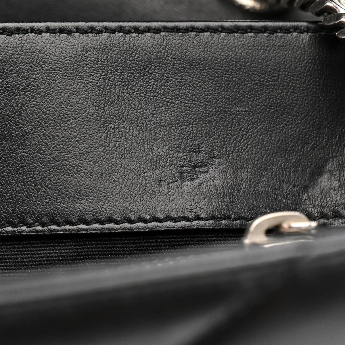 Calfskin Y Quilted Monogram Medium Loulou Chain Satchel Black