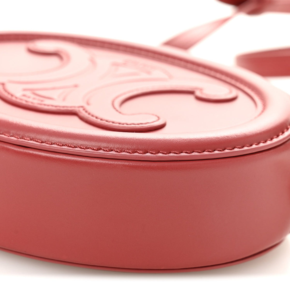 Smooth Calfskin Small Triomphe Oval Crossbody Purse Lipstick