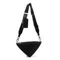 Yarn Raffia Effect Crochet Triangle Shoulder Bag Black