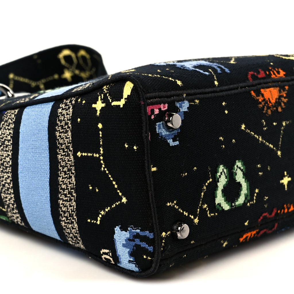 Canvas Pixel Zodiac Embroidered Medium Lady D-Lite Nero Multicolor