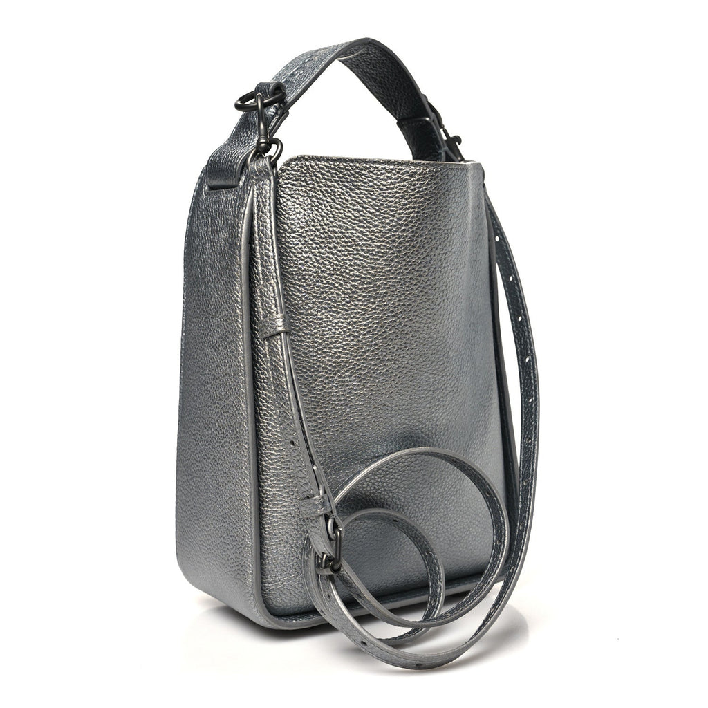 Metallic Calfskin XS Tool 2.0 North-South Tote Silver