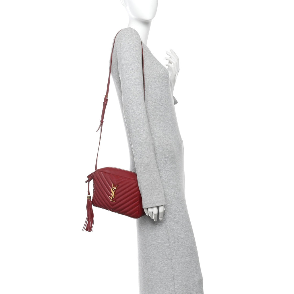 Calfskin Matelasse Monogram Lou Camera Bag Opyum Red